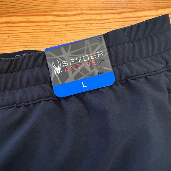 NWT SPYDER ACTIVE SHORTS 7inch inseam Men L Black - Picture 7 of 9